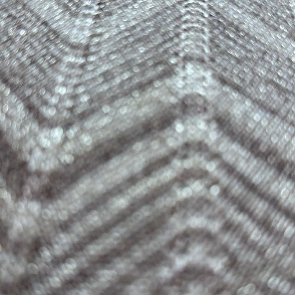 Express Chevron Metallic Knit Bodycon Dress Tan Cream Silver XS Party Night Out - Picture 9 of 14